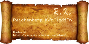 Reichenberg Kálmán névjegykártya
